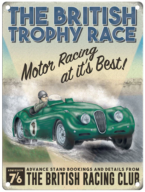 The British Trophy Race -  Metal Sign