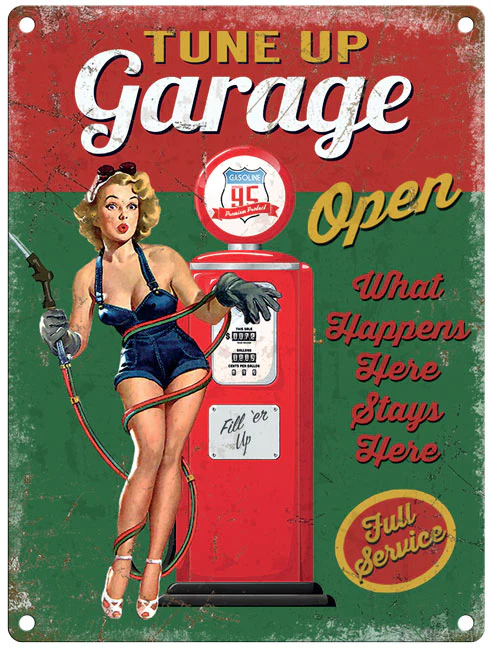 Tune Up Garage Open -  Metal Sign